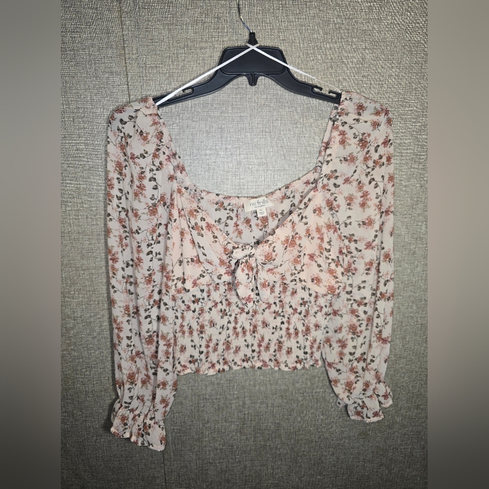 No Frills Floral Print Women's Blouse XL